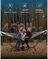 Everyfun Brazilian Hammock with Adjustable Stand- Stylish Hammock Bed w/Storage Bag, 600lb Capacity