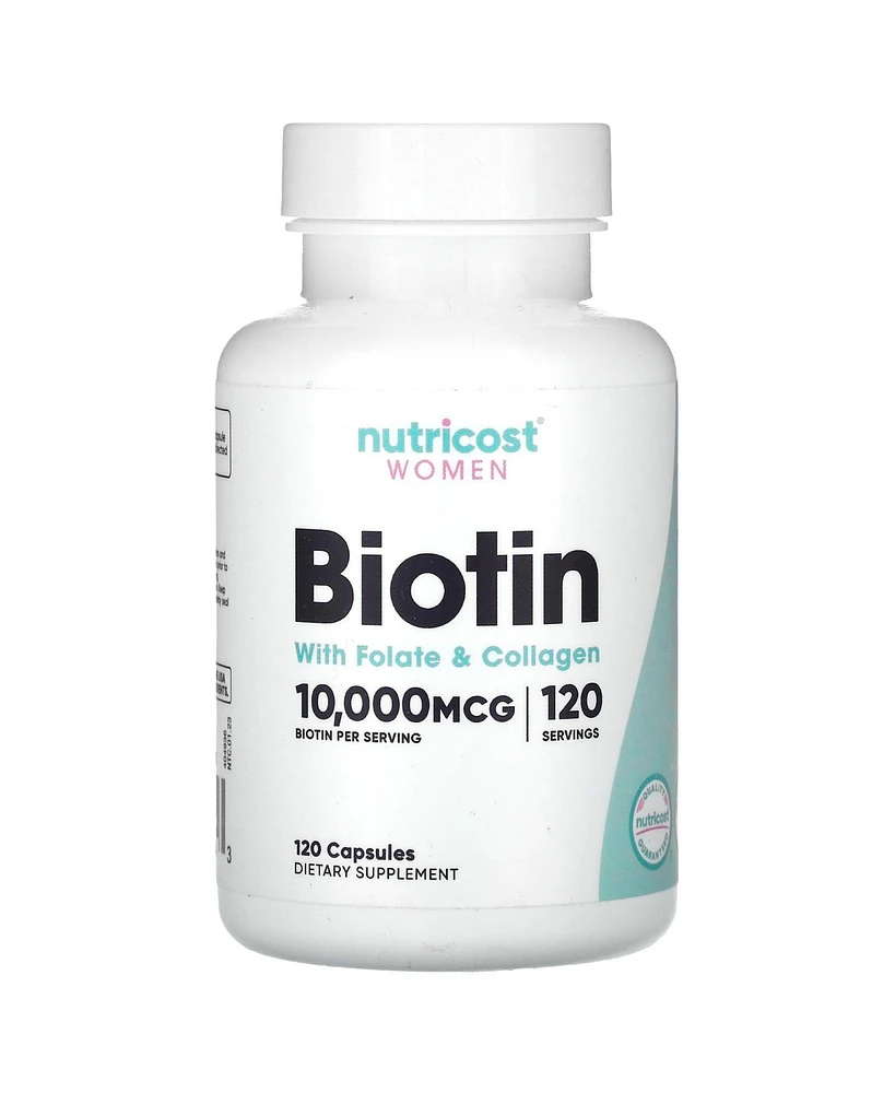 Nutricost Women Biotin With Folate & Collagen 10 000 mcg