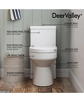 DeerValley Liberty Compact Toilets One-Piece Toilet With High-Efficiency Flush Round Toilet for Space-Saving Floor Mounted (Seat Included