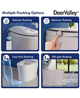 DeerValley Smart Bidet Toilet Quiet-Closed Heated Seat Sensor Auto, Foot Kick & Blackout Flush, Advanced