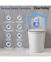 DeerValley Smart Elongated Toilet With Foot Kick Sensor Flush, Night Light, Heated Seat, One Piece Toilet, No Bidet