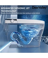 DeerValley Smart Bidet Toilet with Auto Open Lid Auto Flush, Modern Tankless Smart Toilet Equipped with Bidet Warm Wash Heated Seat Night Light(Remote