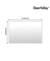 DeerValley Led Bathroom Mirror with Lights,Smart Dimmable Vanity Mirrors for Wall,Anti-Fog Makeup Mirror