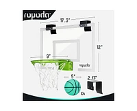 ropoda Mini Basketball Hoop - Glow in The Dark, Over The Door Basketball Hoop Indoor