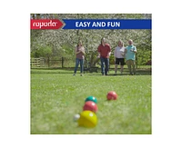 ropoda 90mm Bocce Ball Set with 8 Balls, Pallino, Case and Measuring Rope for Backyard, Lawn, Beach & More