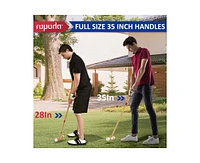 ropoda Six-Player Croquet Set with Wooden Mallets, Colored Balls, Sturdy Carrying Bag
