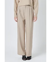 Grey Lab Women's Pleated Wide Trousers