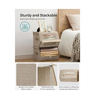 Slickblue Stackable Storage Bins for Efficient Organization and Space-Saving Solutions Set of 2