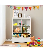 Gouun 3-Tier Children's Multi-Functional Bookcase Toy Storage Bin Floor Cabinet