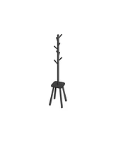 Slickblue Freestanding Coat Rack with 8 Hooks and Storage Shelf, Hall Tree for Entryway Organization