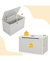 Gouun Safety Hinge Wooden Chest Organizer Toy Storage Box