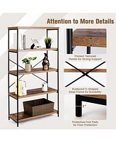 Gouun Multipurpose Open Bookcase Industrial Rack Wide Standing Storage Shelf