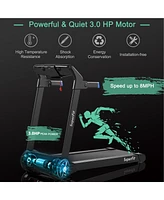 Gymax Folding Electric Treadmill 3.0HP Exercise Running Machine w/ App Control