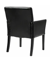 Costway Executive Pu Leather Guest Chair Reception Side Arm Chair