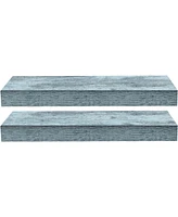 Sorbus 2 Pack 16 Inch Coastal Rectangle Floating Shelves - for Home DAcor to Display Trophies, Books, Frames
