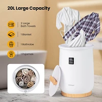 Costway 20L Bathroom Towel Warmer Bucket with Fragrance Holder & Lcd Display
