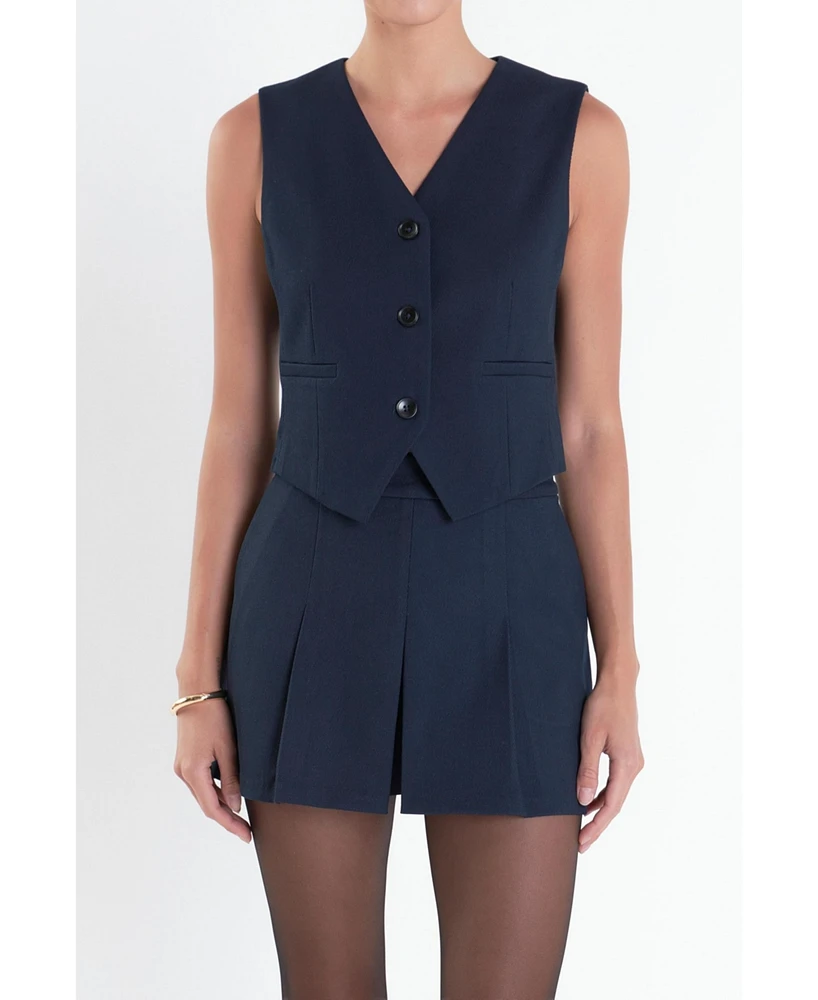 English Factory Women's Twill Vest