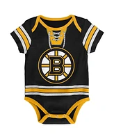 Outerstuff Baby Boys and Girls Black Boston Bruins Hockey Jersey Bodysuit