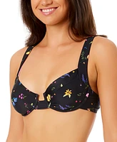 Salt + Cove Juniors' Floral-Print Scoop-Neck Bralette Bikini, Exclusively at Macy's