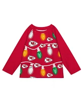 Outerstuff Toddler Kansas City Chiefs Two-Piece Garland Holiday Long Sleeve Pajama Set