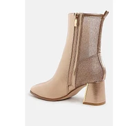 London Rag Mimosa Mesh Detail Pointy Ankle Boots