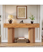 Tribesigns Farmhouse Console Table, 63-Inch Long Wooden Entryway Table Behind The Couch, Modern Narrow Entrance Foyer Accent Table Sofa Table for Livi