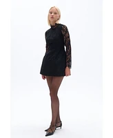 Nocturne Women's Lace Long Sleeve Minidress
