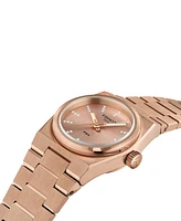 Tissot Women's Swiss Prx Diamond (1/20 ct. t.w.) Rose Gold-Tone Stainless Steel Bracelet Watch 25mm