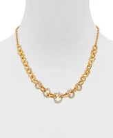 Guess Gold-Tone Pave G Link Chain Necklace, 16" + 2" extender