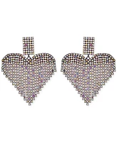 Guess Crystal Rhinestone Heart Chandelier Drop Earrings