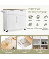 Gouun Heavy Duty Rolling Kitchen Cart with Tower Holder and Drawer