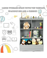 Gouun 3-Tier Children's Multi-Functional Bookcase Toy Storage Bin Floor Cabinet