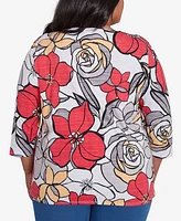 Alfred Dunner Plus Bold Floral Print Top