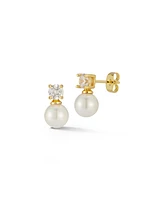 Rachel Zoe Gold Plated Pearl Stud Earrings