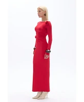 Nocturne Women's Wide Collar Long Dress