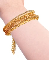 Guess Gold-Tone Multi Chain Toggle Bracelet