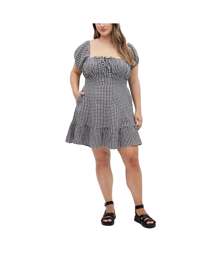 City Chic Plus Cute Gingham Dress