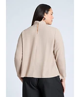 Eloquii Plus Drape Collar Blouse