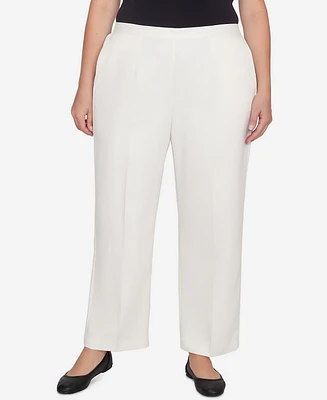 Alfred Dunner Plus Copenhagen Soft Heather Microfiber Short Length Pants
