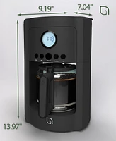 Willow Kitchen 12 Cup Coffee Maker – Programmable Brewing Options with Timer, Beautiful Design, Glass Pot