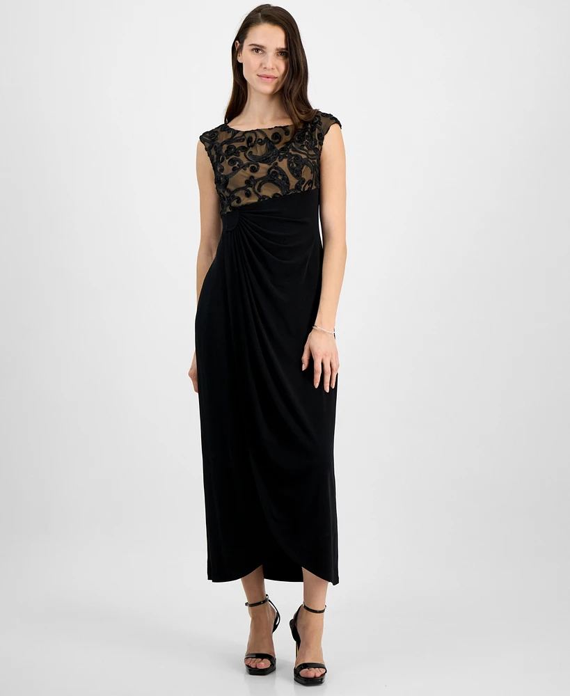 Connected Petite Embroidered Gown