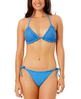 Salt Cove Juniors Crochet Halter Triangle Bikini Top Side Tie Bikini Bottoms Exclusively At Macys