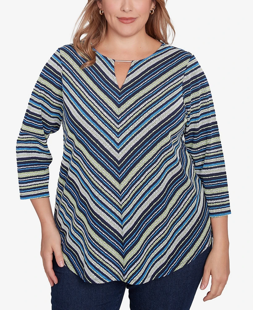 Ruby Rd. Plus Size Pebble Stripe Knit Top