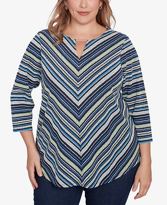 Ruby Rd. Plus Pebble Stripe Knit Top