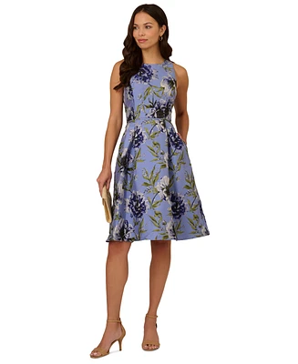 Adrianna Papell Women's Sleeveless Floral-Embroidered Dress