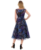 Eliza J Women's Belted Floral-Print Cocktail Dress