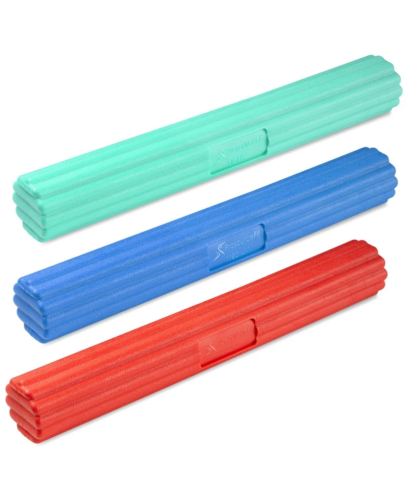 ProsourceFit Flex and Twist Therapy Bars, 10 - 20 Lbs, (Set of 3)