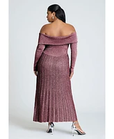 Eloquii Plus Lurex Off Shoulder Dress