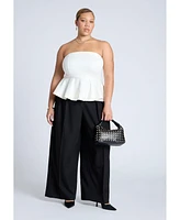 Eloquii Plus Strapless Flared Peplum Top