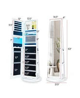 Gouun Standing Jewelry Cabinet with Adjustable Led Lights